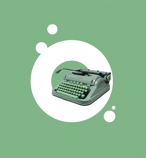Logo illustratie typemachine typo