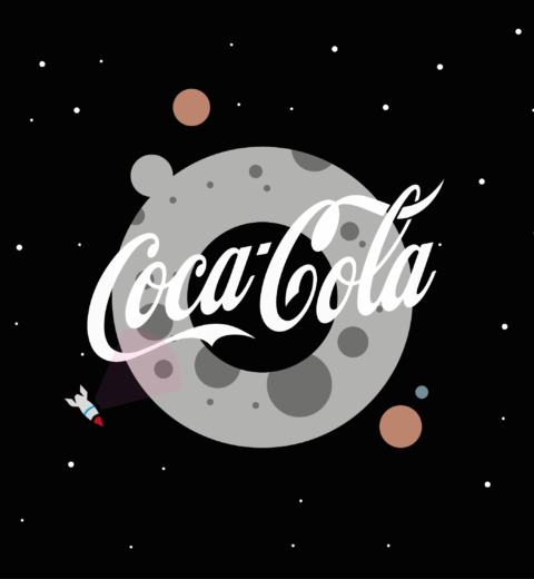 Coca-Cola Logo op de maan